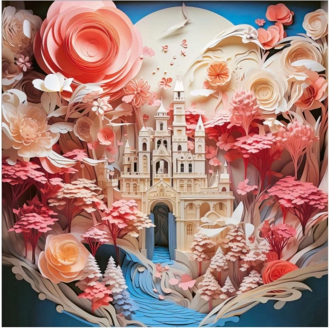 Čtvercové puzzle Paper‑Like: Bílý zámek 1000 dílků HEYE