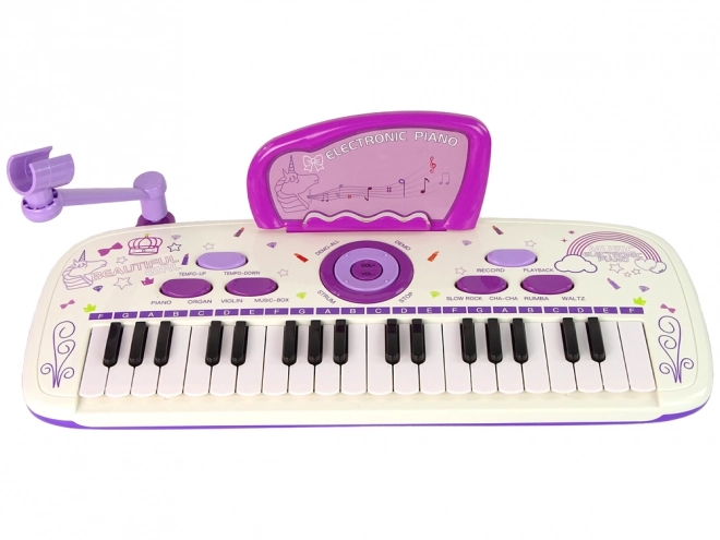 Elektrická klavírní klávesnice pro děti růžová USB MP3 poznámky