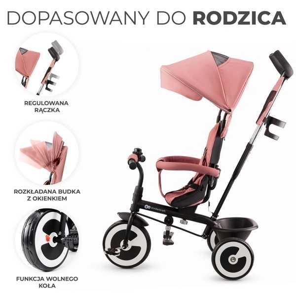 Dětská tříkolka Aston růžová