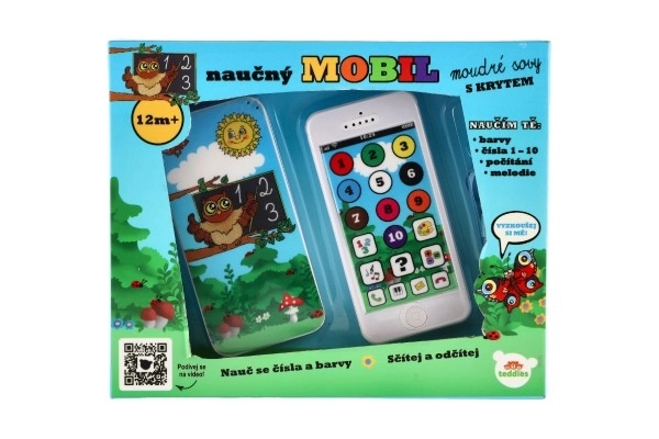 Naučný mobilní telefon pro děti s motivem Moudré Sovy
