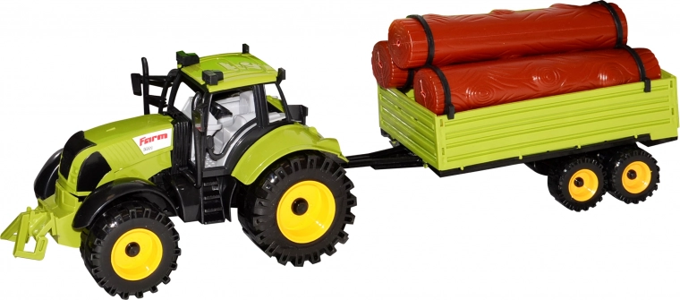 Realistický traktor s vlečkou