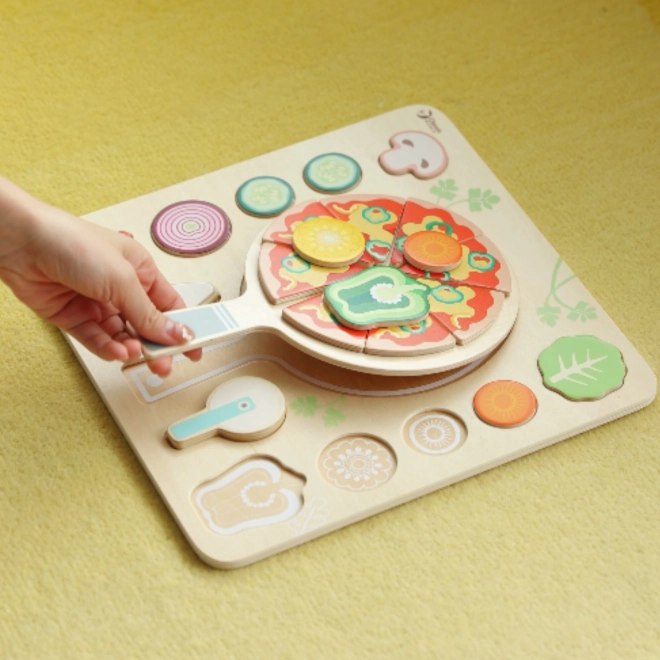 CLASSIC WORLD Dřevěná pizza na krájení, puzzle 22 dílů