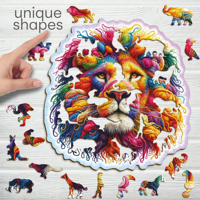 Dřevěné puzzle Jemný lev 150 dílků