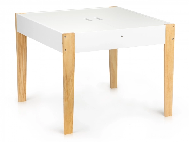 ECOTOYS Dětský dřevěný stůl s tabulí a dvěma židličkami