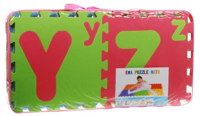 Pěnové puzzle Písmena pro děti 3+ EVA pěna + Velká malá písmena Abeceda + Podlahová podložka