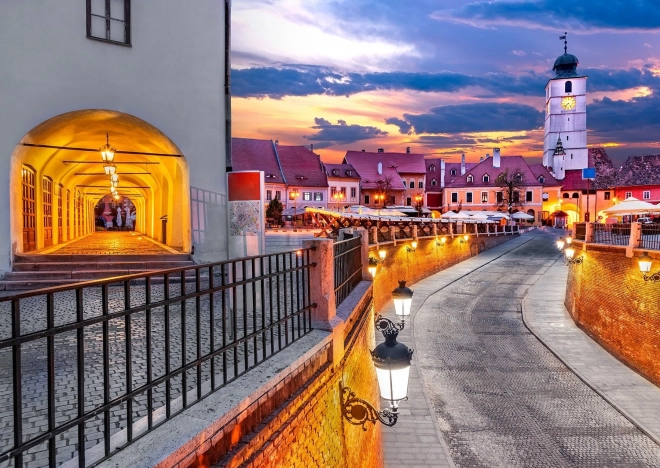 Puzzle Malé náměstí v Sibiu, Rumunsko 1000 dílků