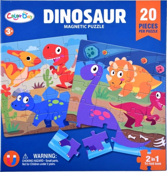 Kniha magnetické puzzle Dinosauři