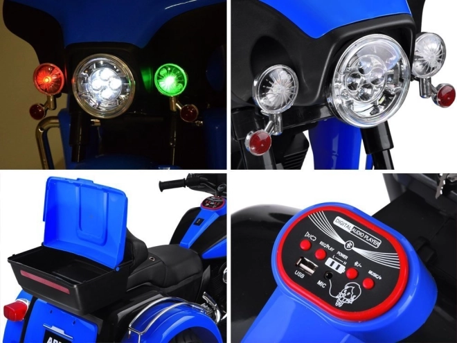 Velký motocykl Chopper na akumulátor pro děti – Bílá
