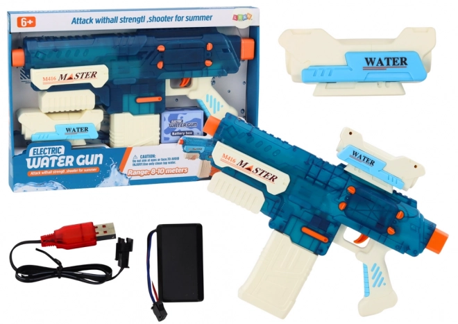 Vodní pistole M416 na akumulátor, 500 ml, dosah 8-10 m