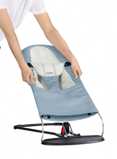 BABYBJORN - Potah na lehátko Balance Soft, modrá/šedá, bavlna/žerzej