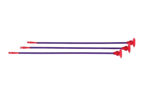 Luk 56cm + šípy s přísavkami 3ks plast + terč růžovofialový v krabici 58x22x5cm