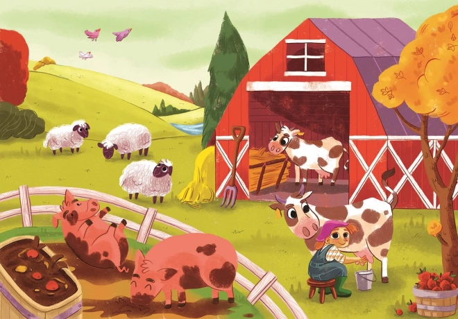 CLEMENTONI Play For Future Puzzle Zvířata na farmě 3x48 dílků