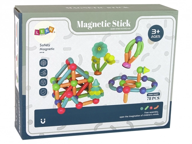 Magnetické plastové stavebnice 78 kusů