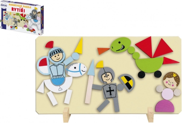 Magnetické dřevěné puzzle rytíři DETOA
