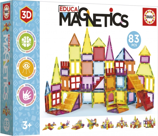 EDUCA Magnetická stavebnice Magnetics 83 díků