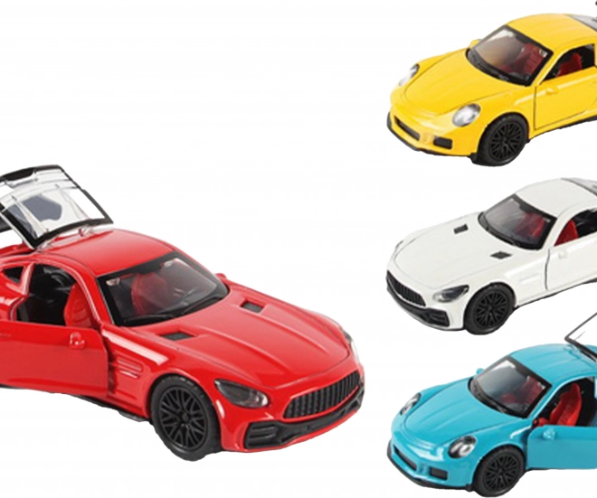 Kovové auto s otevíracími dveřmi 12 cm