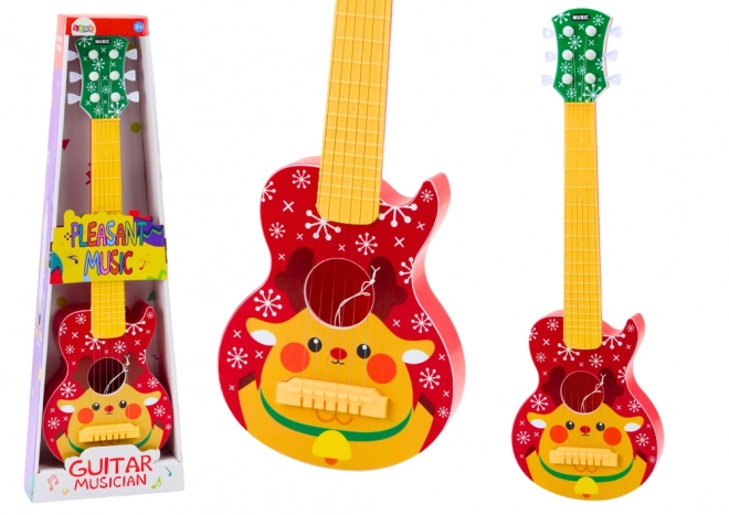 Dětská kytara s nastavitelnými strunami Reindeer Red