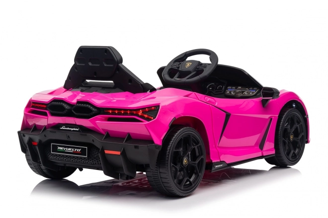 Růžový Lamborghini Revuelto pro děti