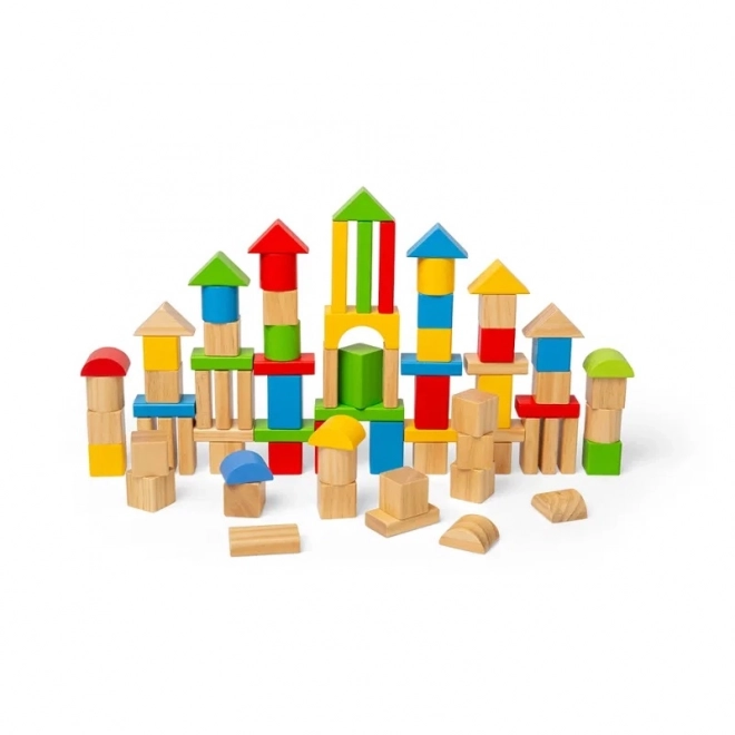 Bigjigs Toys dřevěné kostky a vkládačka v bubínku