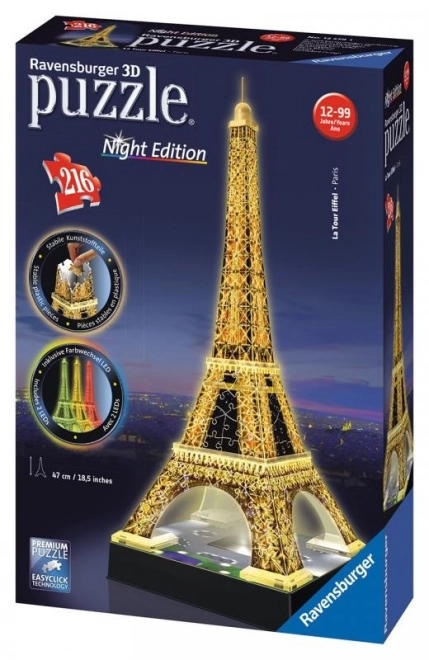 Puzzle 3D Eiffelova věž Nocí