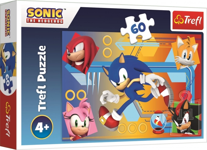 Puzzle Sonic v akci/Sonic The Hedgehog 33x22cm 60 dílků v krabici 21x14x4cm