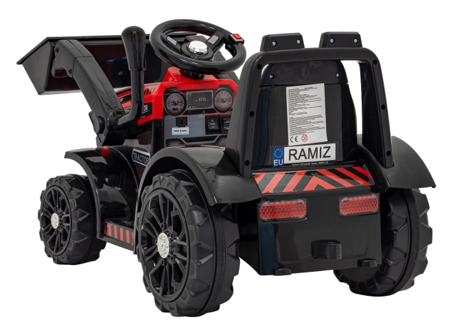 Otroški električni traktor z radlico – Červený