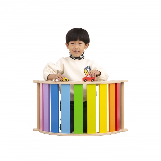 Viga dřevěný houpačkový most Montessori duhový
