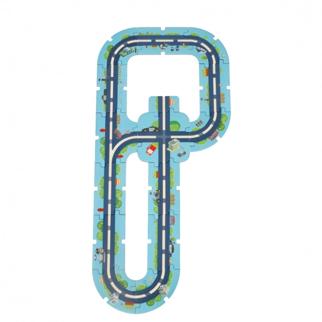 Autodráha puzzle policie 47 dílků