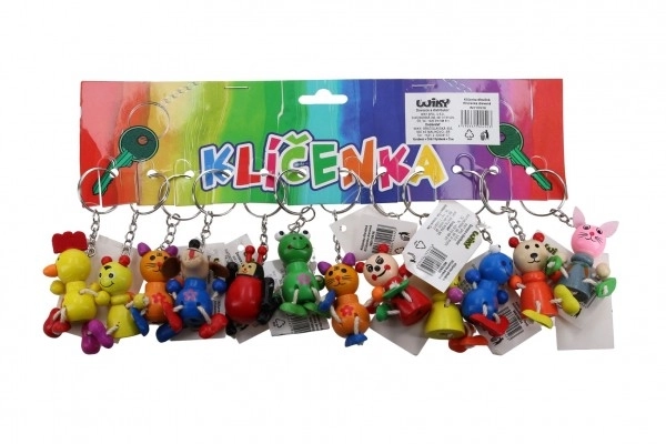 Dřevěný přívěsek zvířátko na klíče