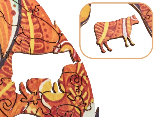 3D dřevěné puzzle Premium Liška - 148 dílků