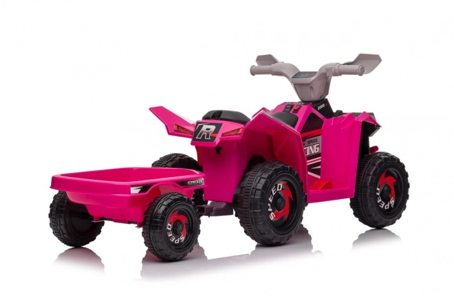 Růžová bateriová čtyřkolka XMX630T s přívěsem
