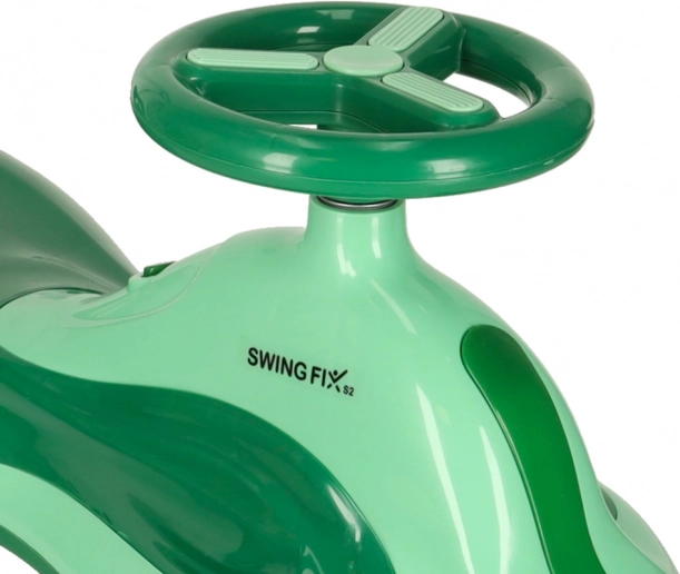 Zelený jezdicí hračka Swing Fix pro děti