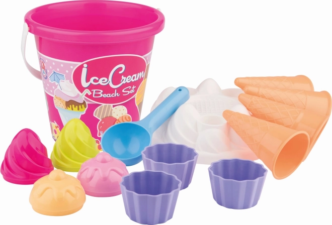 Androni Set za pesek s sladoledom srednji – Růžová