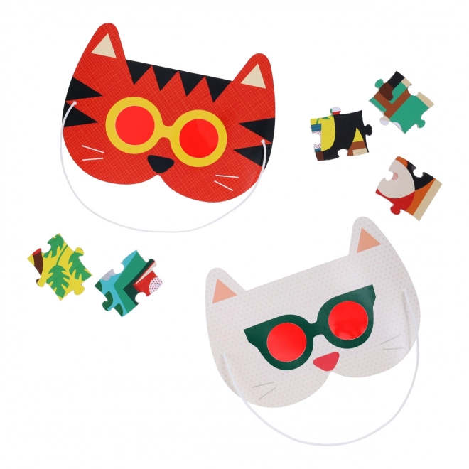 Petit Collage puzzle knihovna s 3D brýlemi