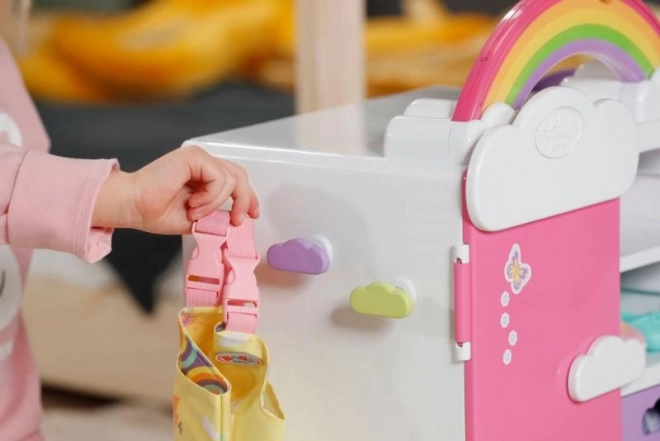 Duhová šatní skříň pro panenky BABY born