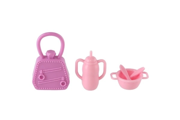 Panenka Anlily 30cm s holčičkou a kočárkem + doplňky plast v krabici 20x32x7cm
