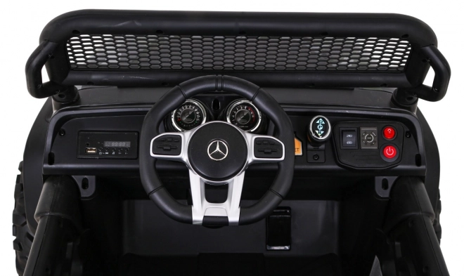 Mercedes Benz Unimog pro děti Moro lak + pohon 4x4 + dálkové ovládání + zavazadlový prostor + pomalý start + MP3 LED
