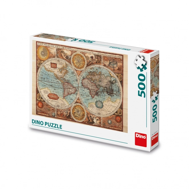 Dino Puzzle starobylá mapa světa - 500 dílků
