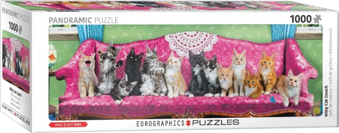 Panoramatické puzzle Kočky na kočičí pohovce - 1000 dílků