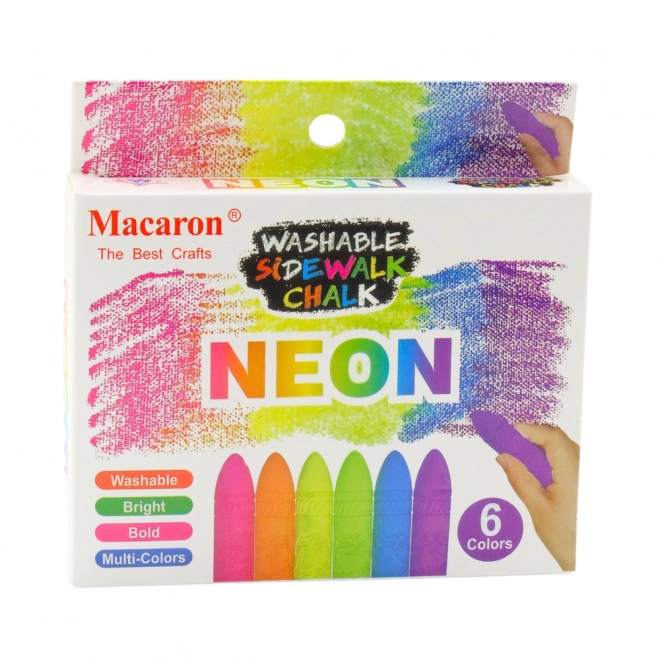 Neonové křídy na tabuli a chodník - sada 6 ks
