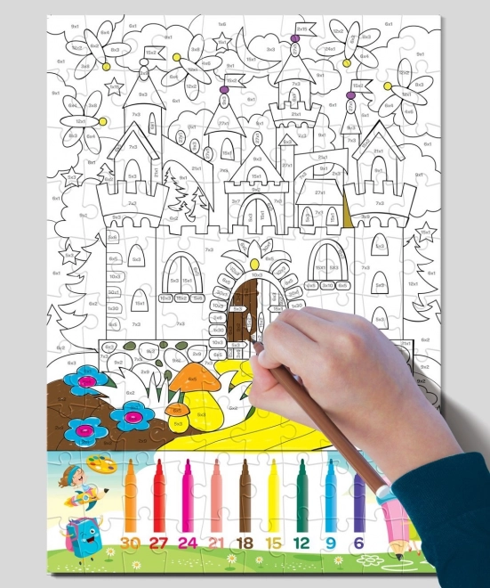 Vybarvovací puzzle ART PUZZLE Násobení 100 dílků