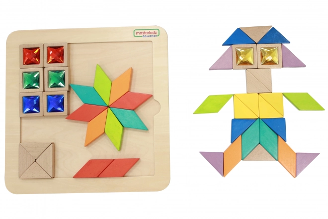 Mozaiková skládačka na učení barev a tvarů Tangram Montessori