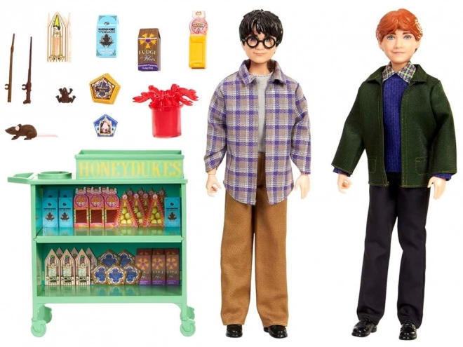 Harry Potter a Ron Weasley v Bradavickém vlaku - set panenek
