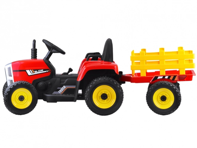 Dětský traktor s přívěsem na dálkové ovládání – Červená