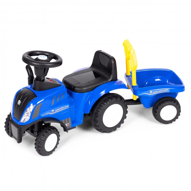 Dětský traktor s přívěsem, interaktivní volant, zvuky – modrý