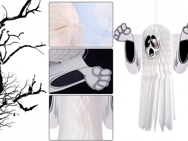 Papírová Halloweenská Dekorace Duch