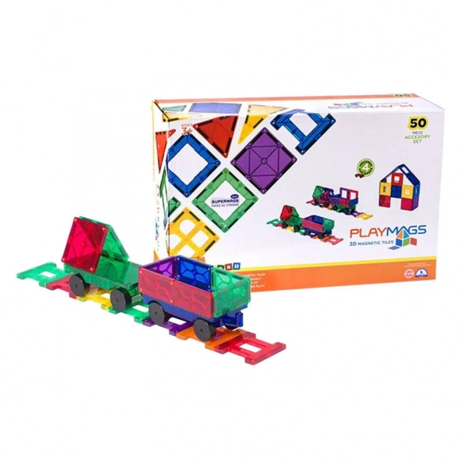 Magnetická stavebnice 3D vlak Playmags