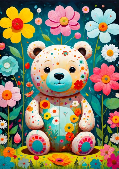 Enjoy puzzle Květinový medvídek 1000 dílků