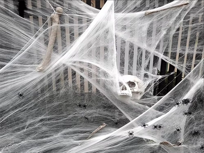 Halloweenská umělá pavučina s pavouky