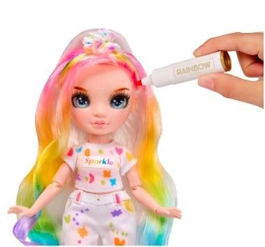 Duhová vysoká barva a vytvoření módní DIY panenky
